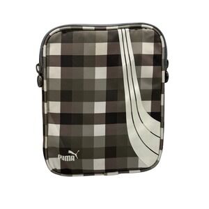 Puma Checked Plaid Tablet Padded Sleeve Case Gray Black White Zip Tech Accessory